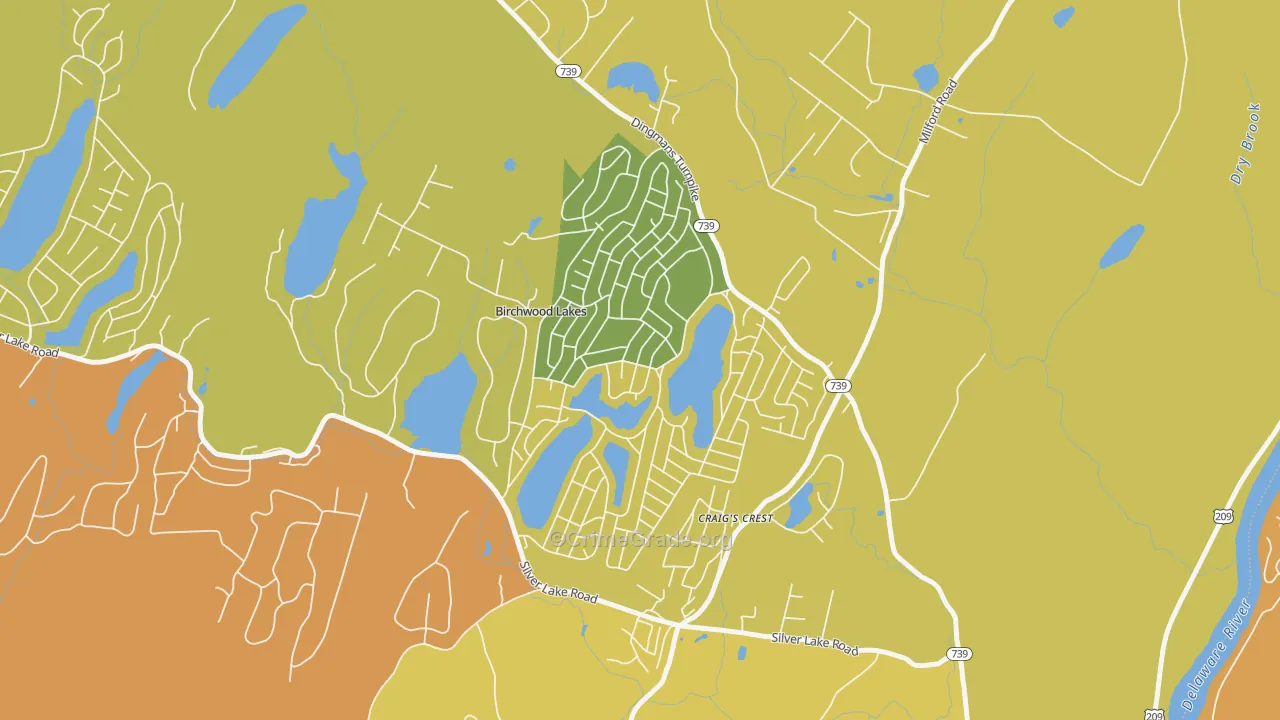 Birchwood Lakes, PA Map of Assault Rates