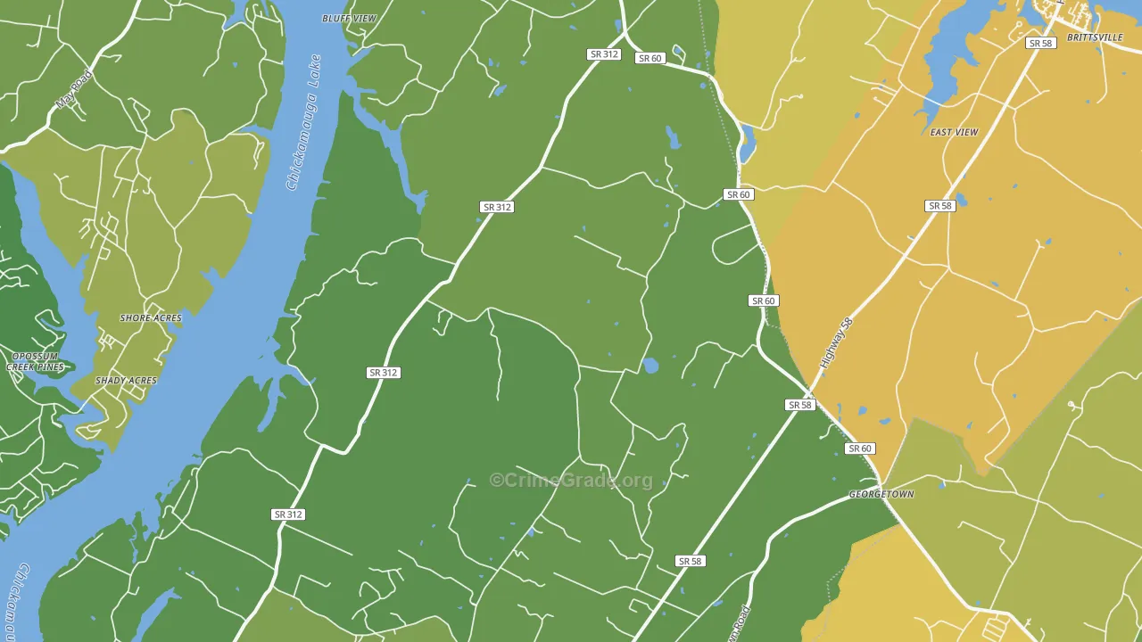 Birchwood, TN Map of Assault Rates