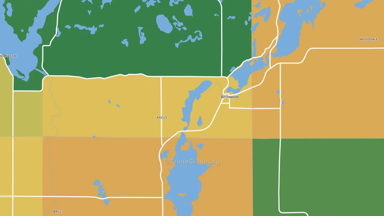 Birchwood, WI Map of Assault Rates