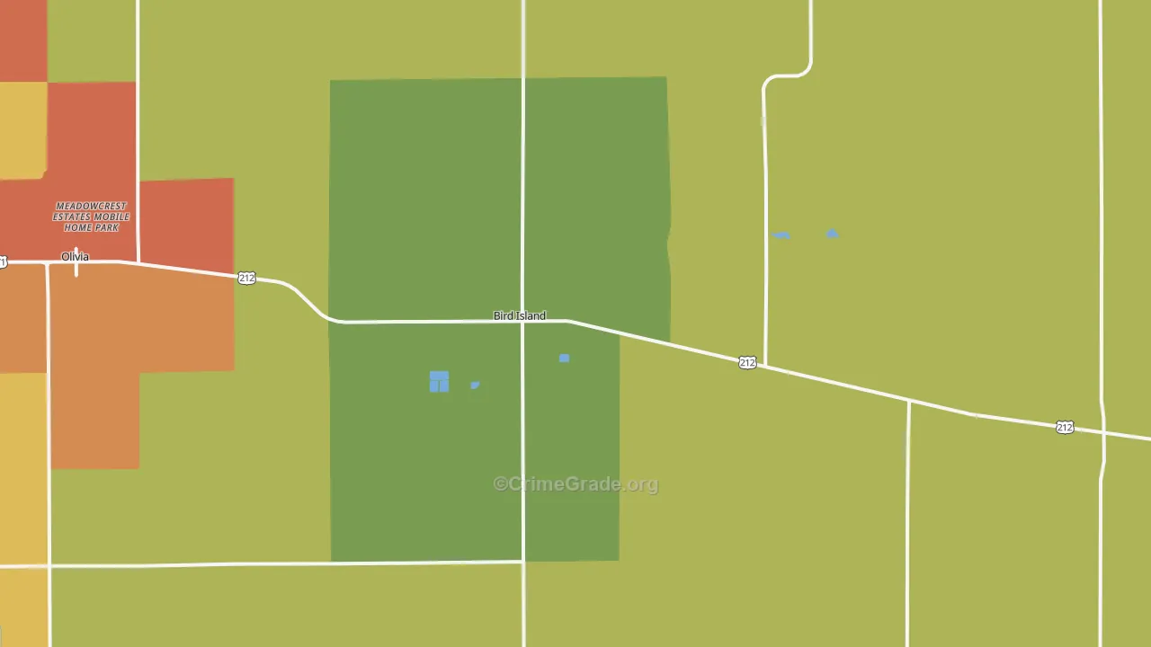 Bird Island, MN Map of Assault Rates