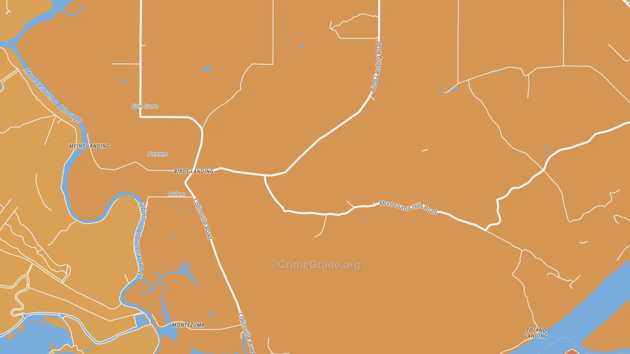 Birds Landing, CA Map of Assault Rates