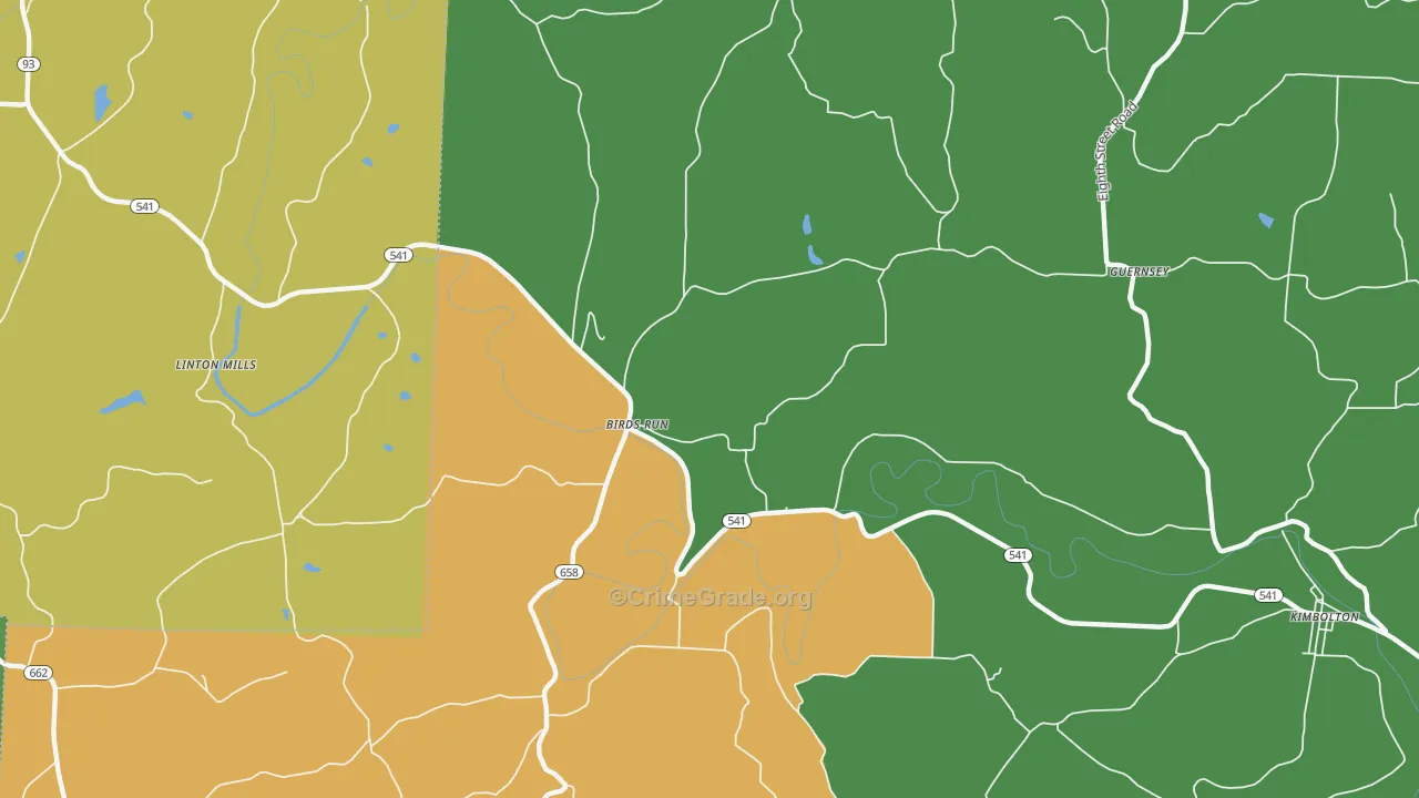 Birds Run, OH Map of Assault Rates