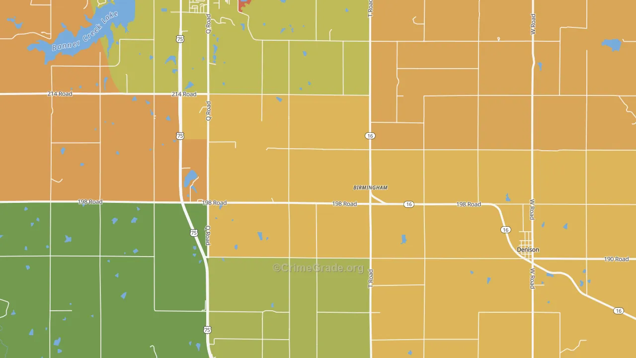 Birmingham, KS Map of Assault Rates