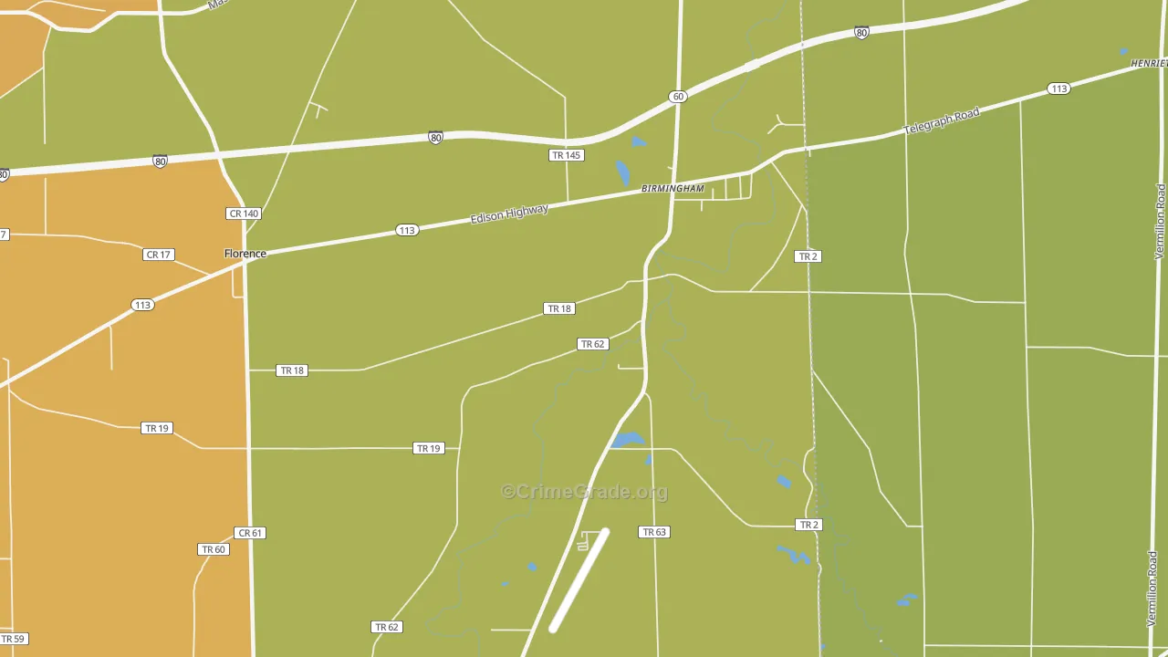 Birmingham, OH Map of Assault Rates