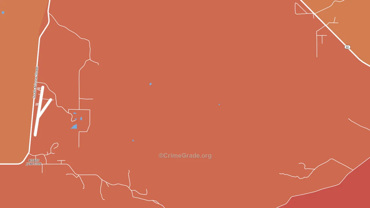 Bisbee Junction, AZ Map of Assault Rates