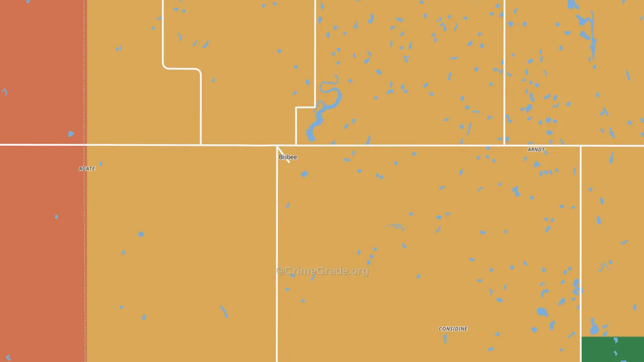 Bisbee, ND Map of Assault Rates