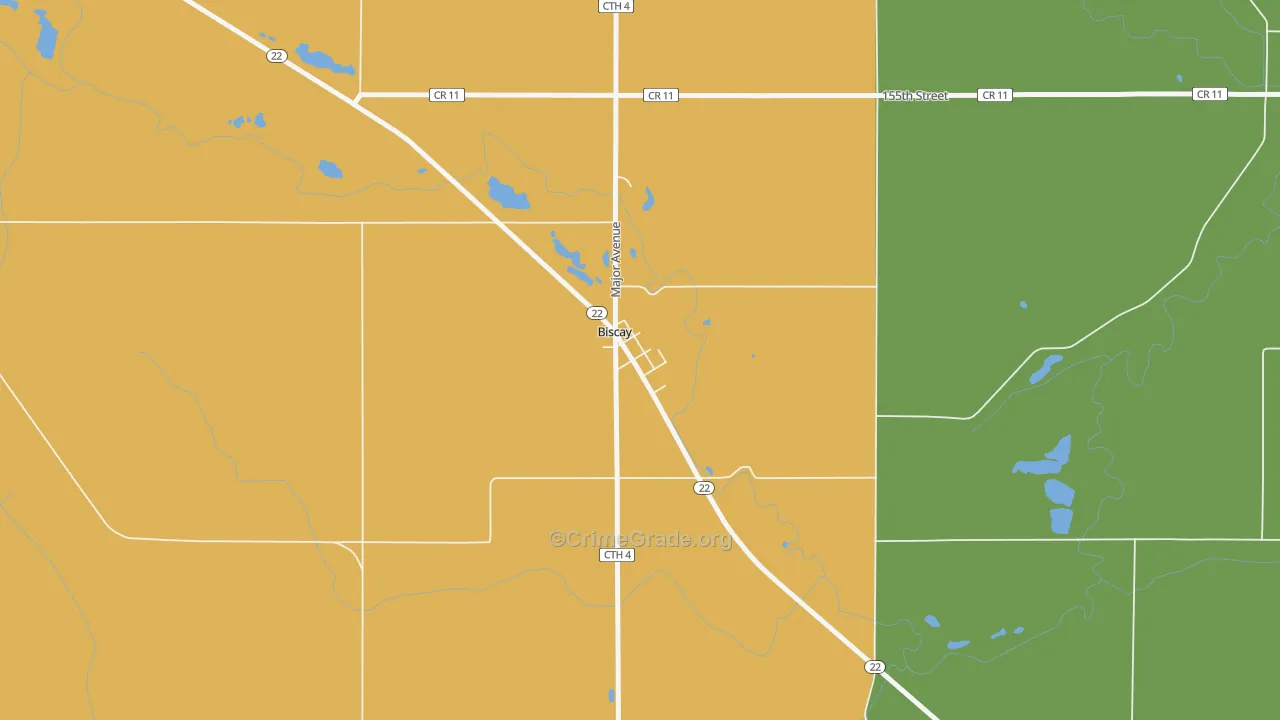 Biscay, MN Map of Assault Rates