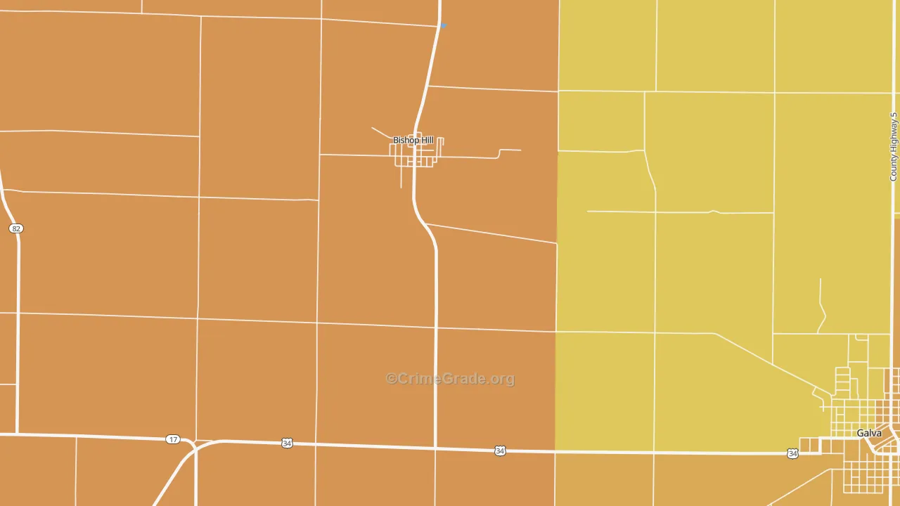 Bishop Hill, IL Map of Assault Rates
