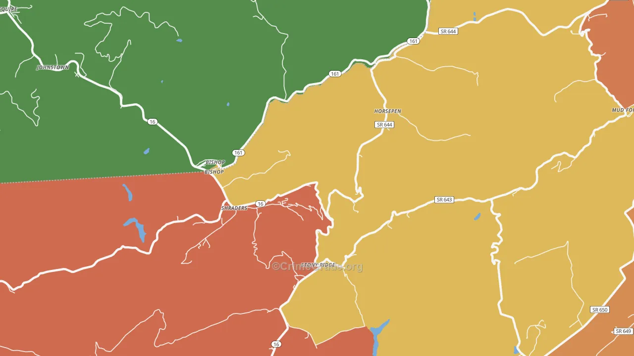 Bishop, VA Map of Assault Rates