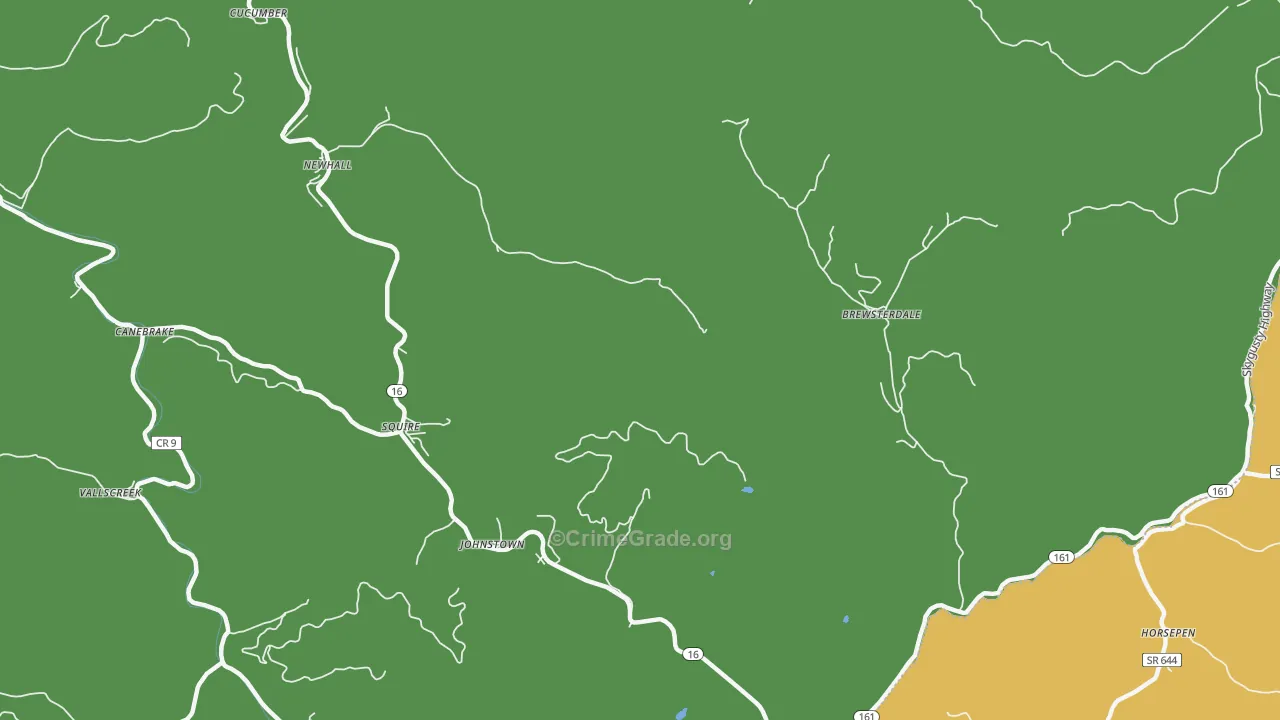 Bishop, WV Map of Assault Rates
