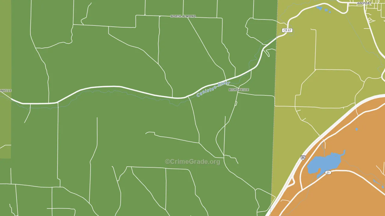 Bishopville, NY Map of Assault Rates