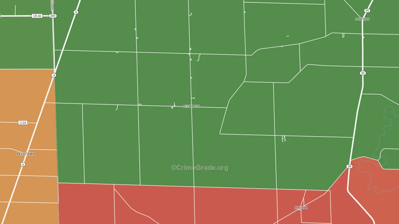 Bismarck, OH Map of Assault Rates