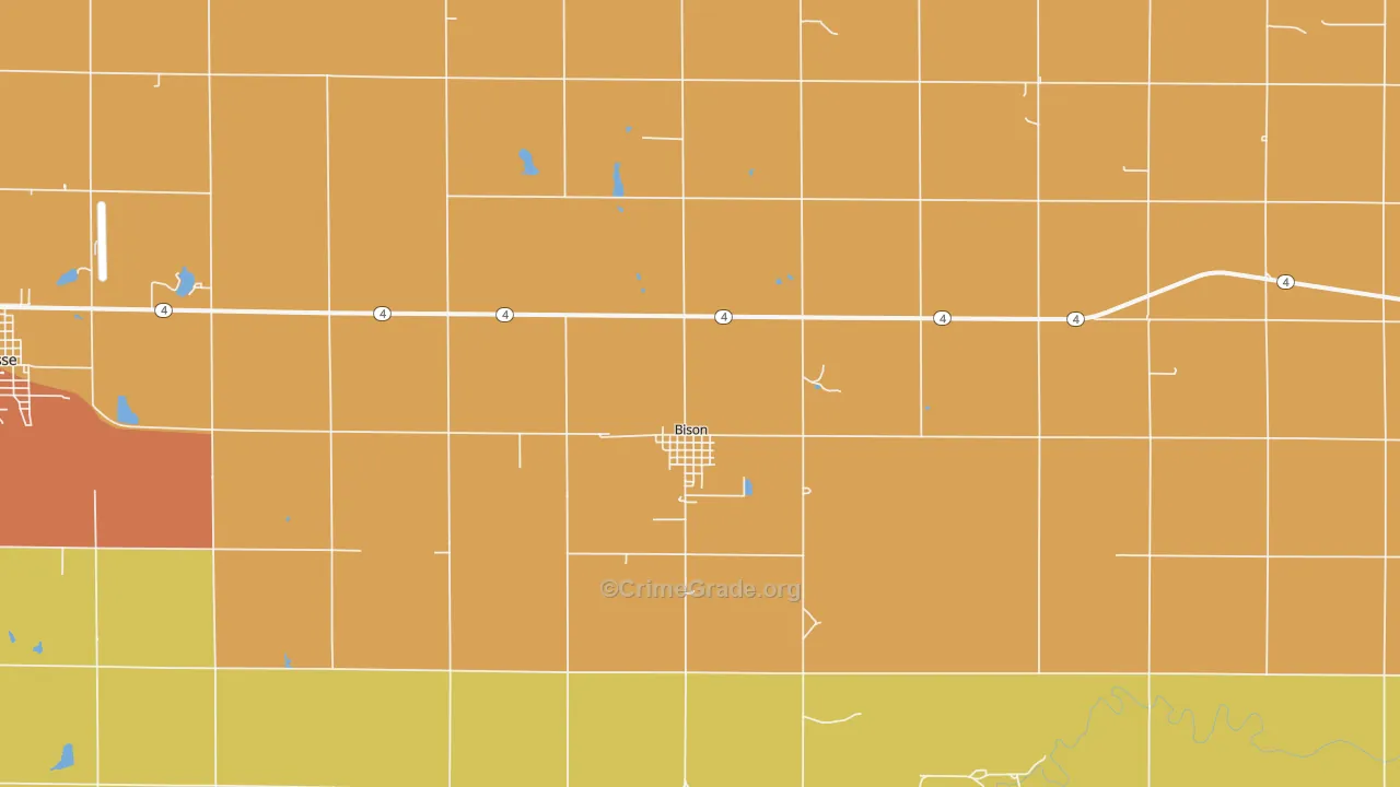 Bison, KS Map of Assault Rates