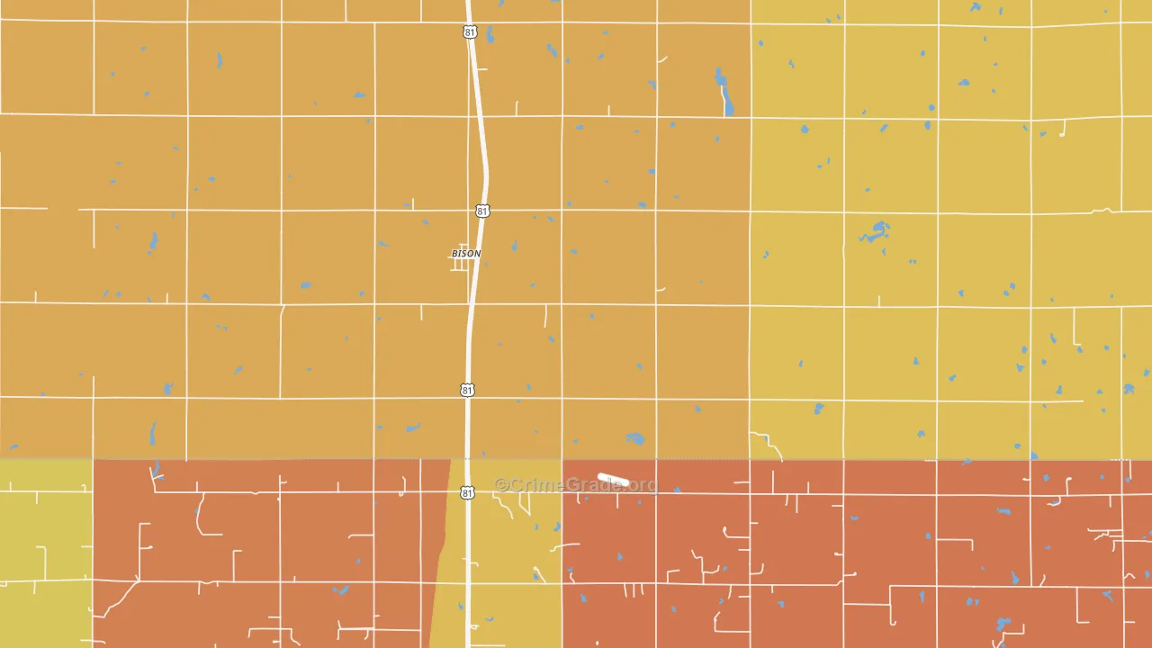 Bison, OK Map of Assault Rates