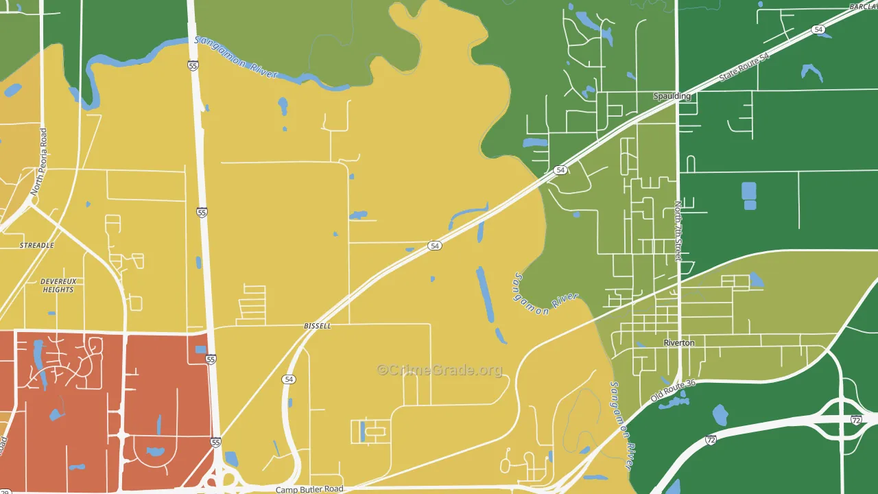 Bissell, IL Map of Assault Rates