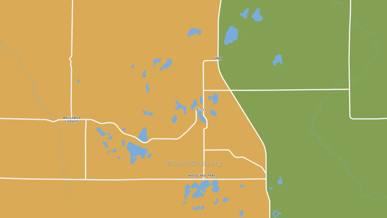 Bitely, MI Map of Assault Rates