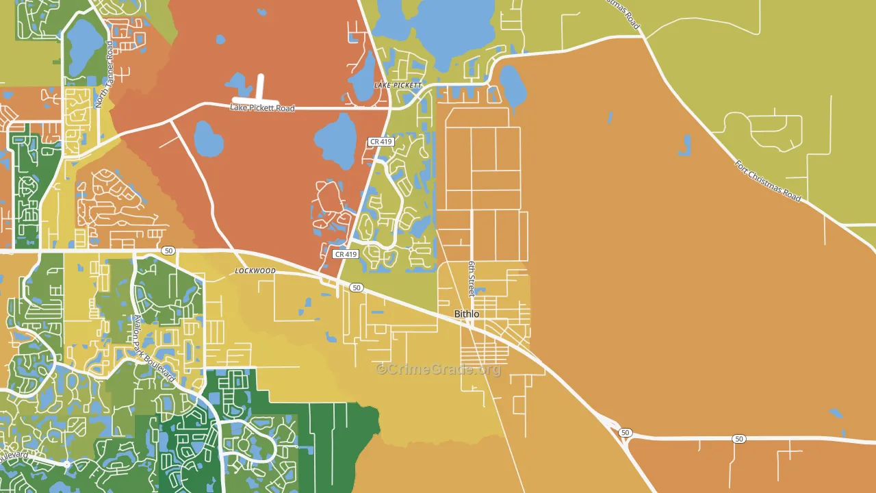 Bithlo, FL Map of Assault Rates