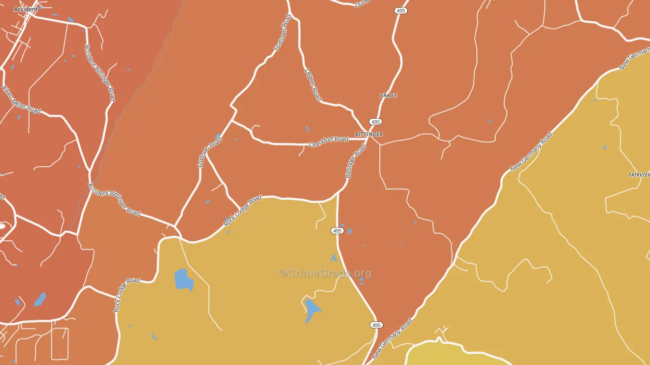 Bittinger, MD Map of Assault Rates