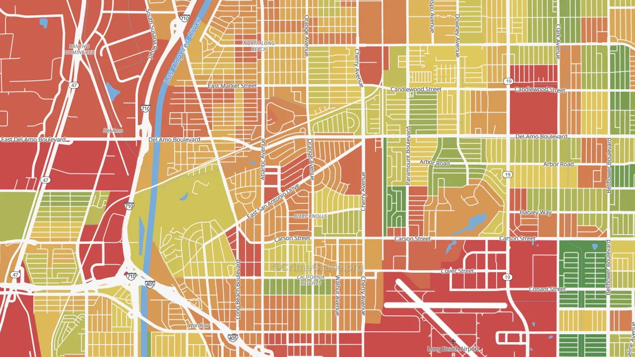 Bixby Area, Long Beach, CA Map of Assault Rates