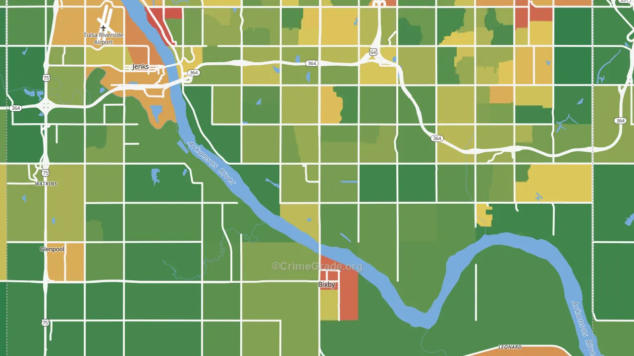 Bixby, OK Map of Assault Rates