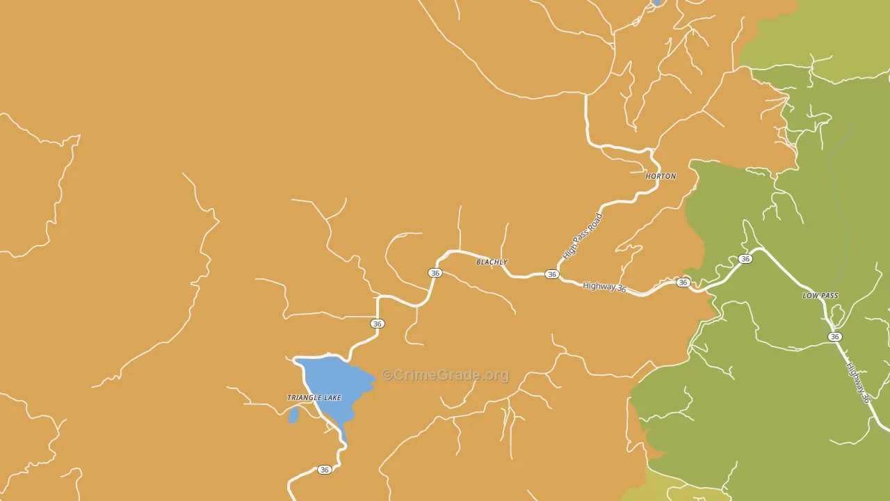 Blachly, OR Map of Assault Rates