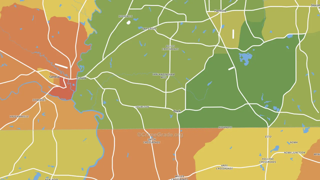 Black, AL Map of Assault Rates