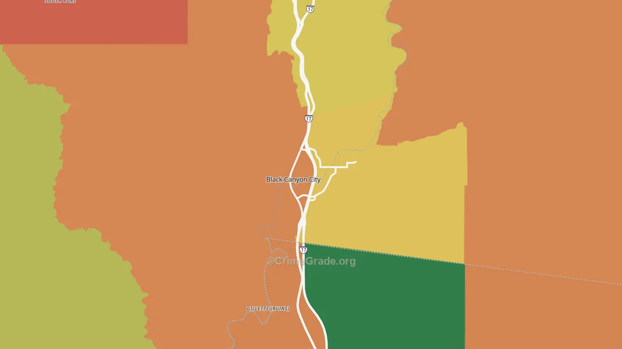 Black Canyon City, AZ Map of Assault Rates