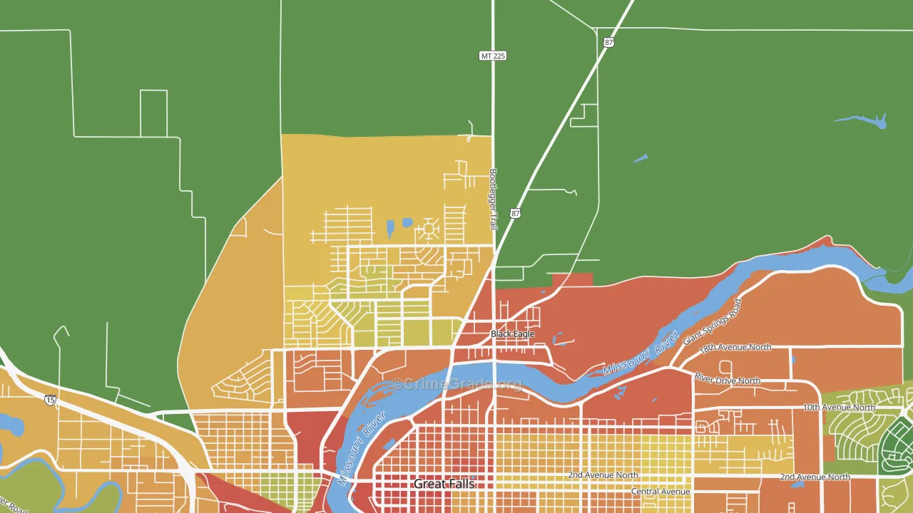 Black Eagle, MT Map of Assault Rates