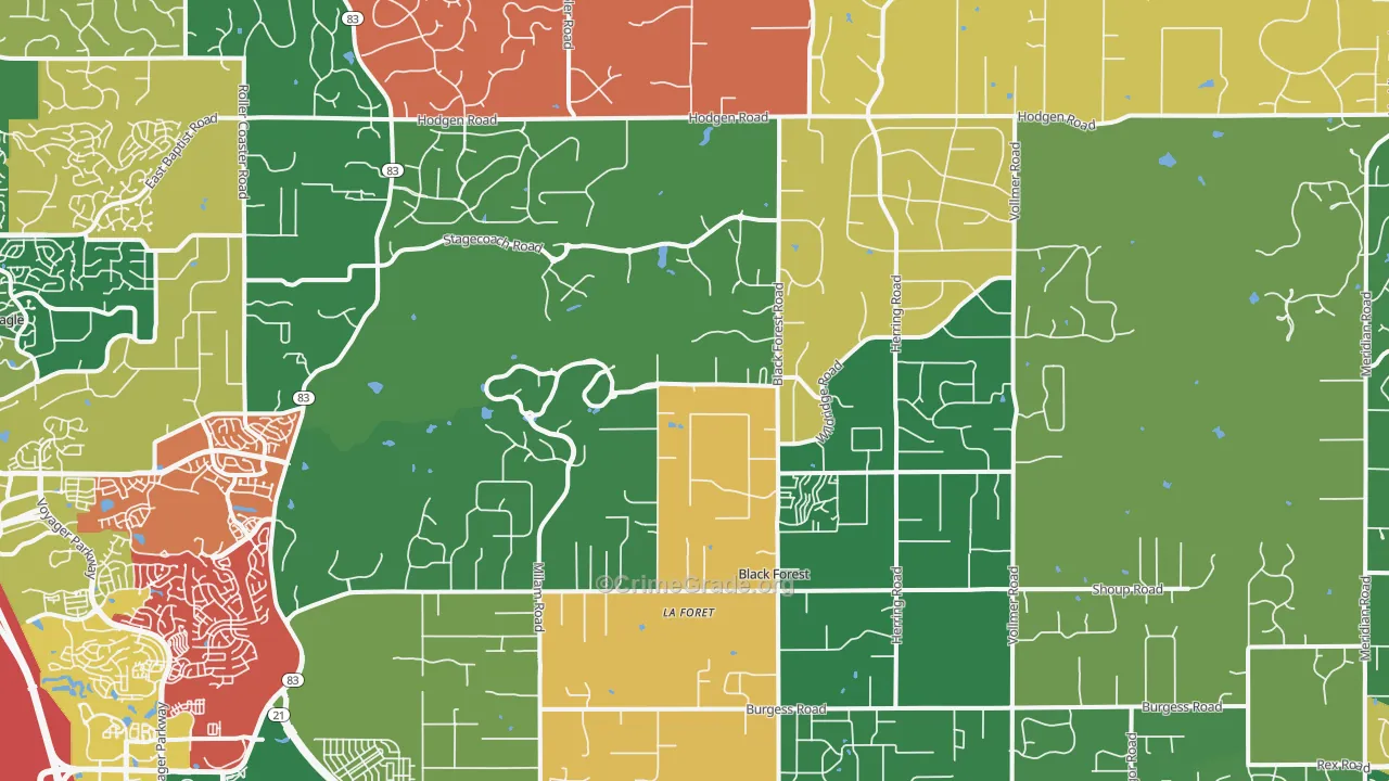 Black Forest, Colorado Springs, CO Map of Assault Rates