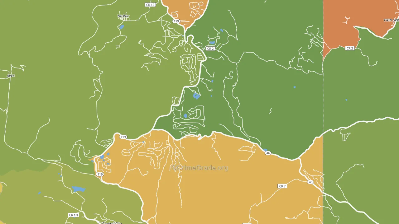 Black Hawk, CO Map of Assault Rates
