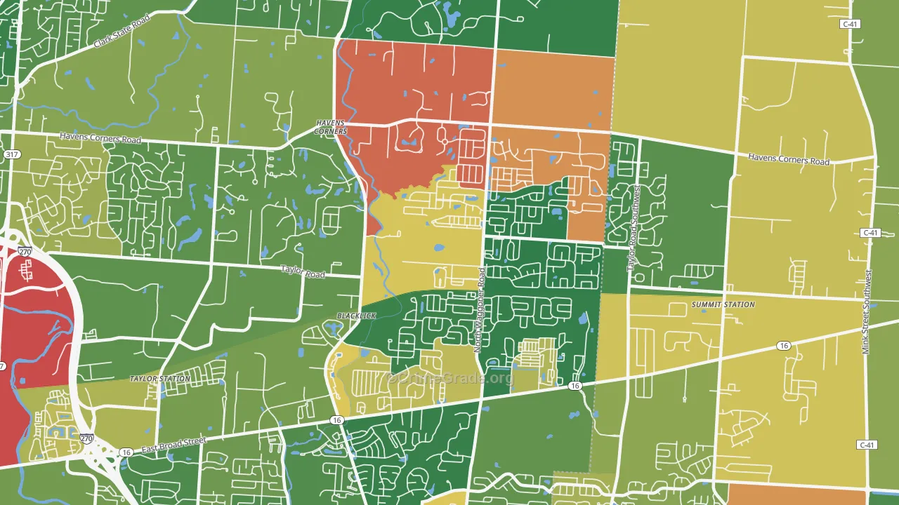 Black Lick, OH Map of Assault Rates