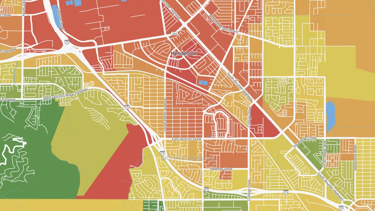 Black Mountain, Henderson, NV Map of Assault Rates