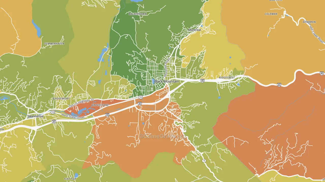 Black Mountain, NC Map of Assault Rates
