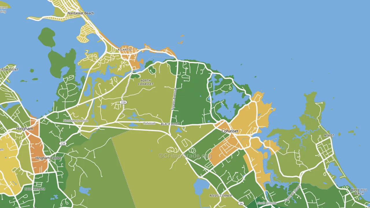 Black Rock, MA Map of Assault Rates