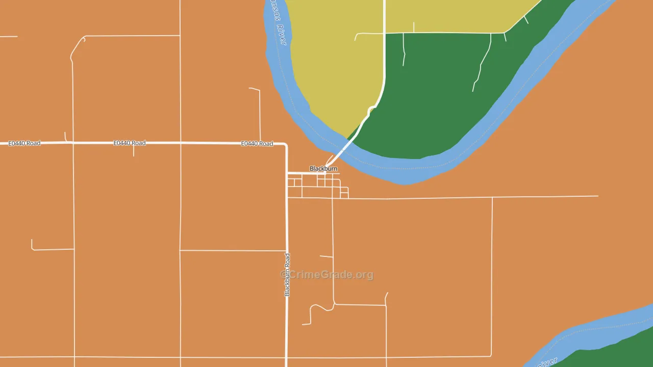 Blackburn, OK Map of Assault Rates