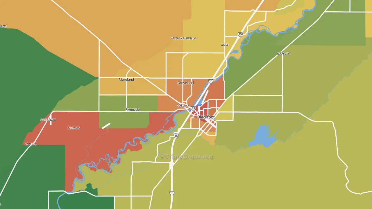 Blackfoot, ID Map of Assault Rates