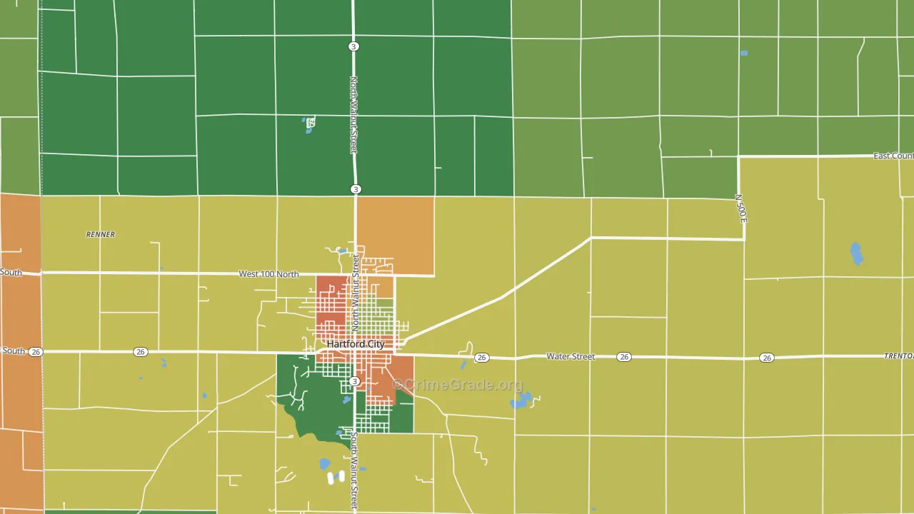 Blackford County, IN Map of Assault Rates