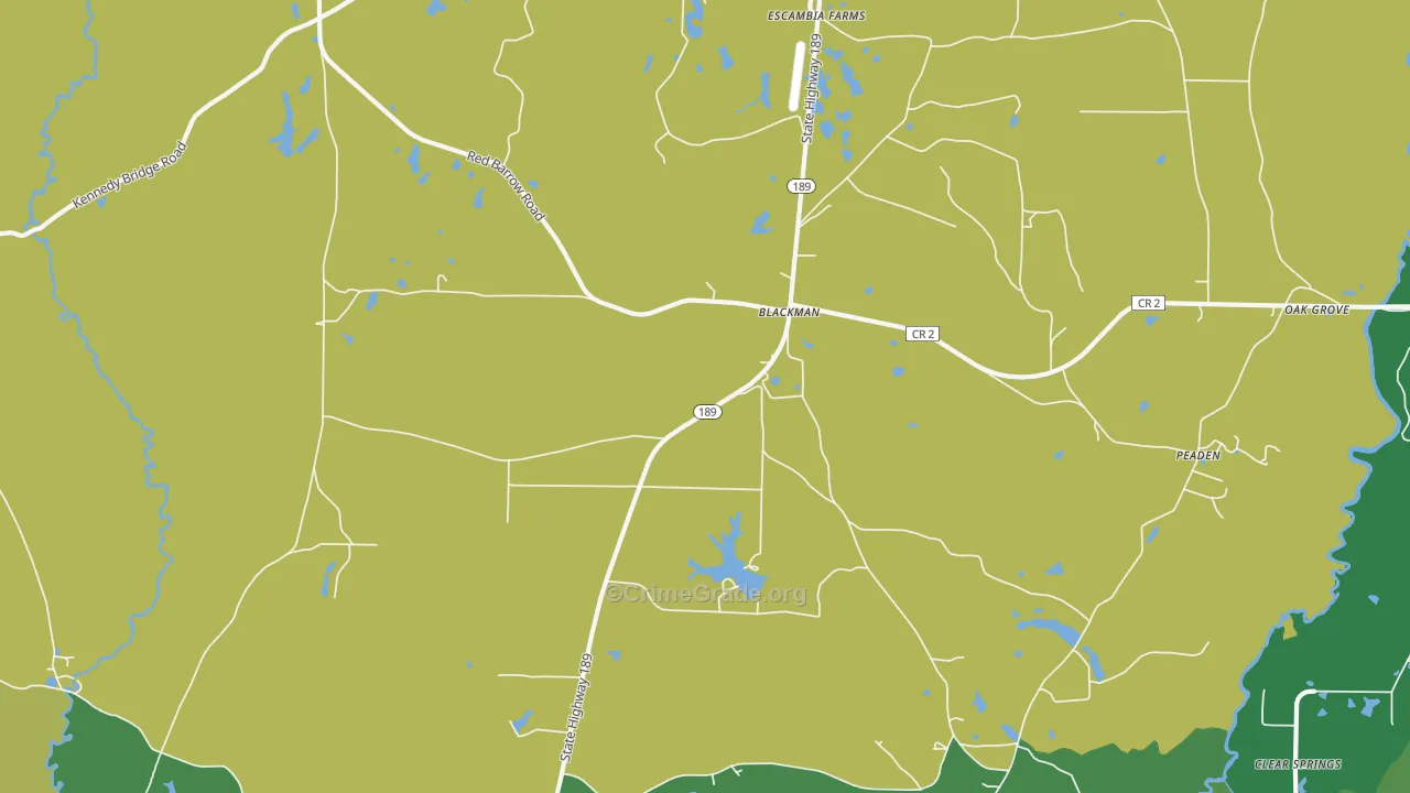 Blackman, FL Map of Assault Rates