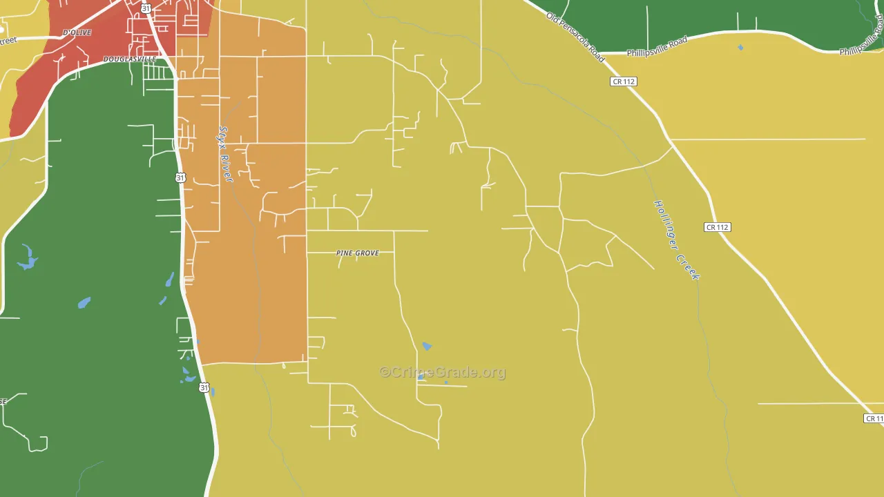 Blacksher, AL Map of Assault Rates