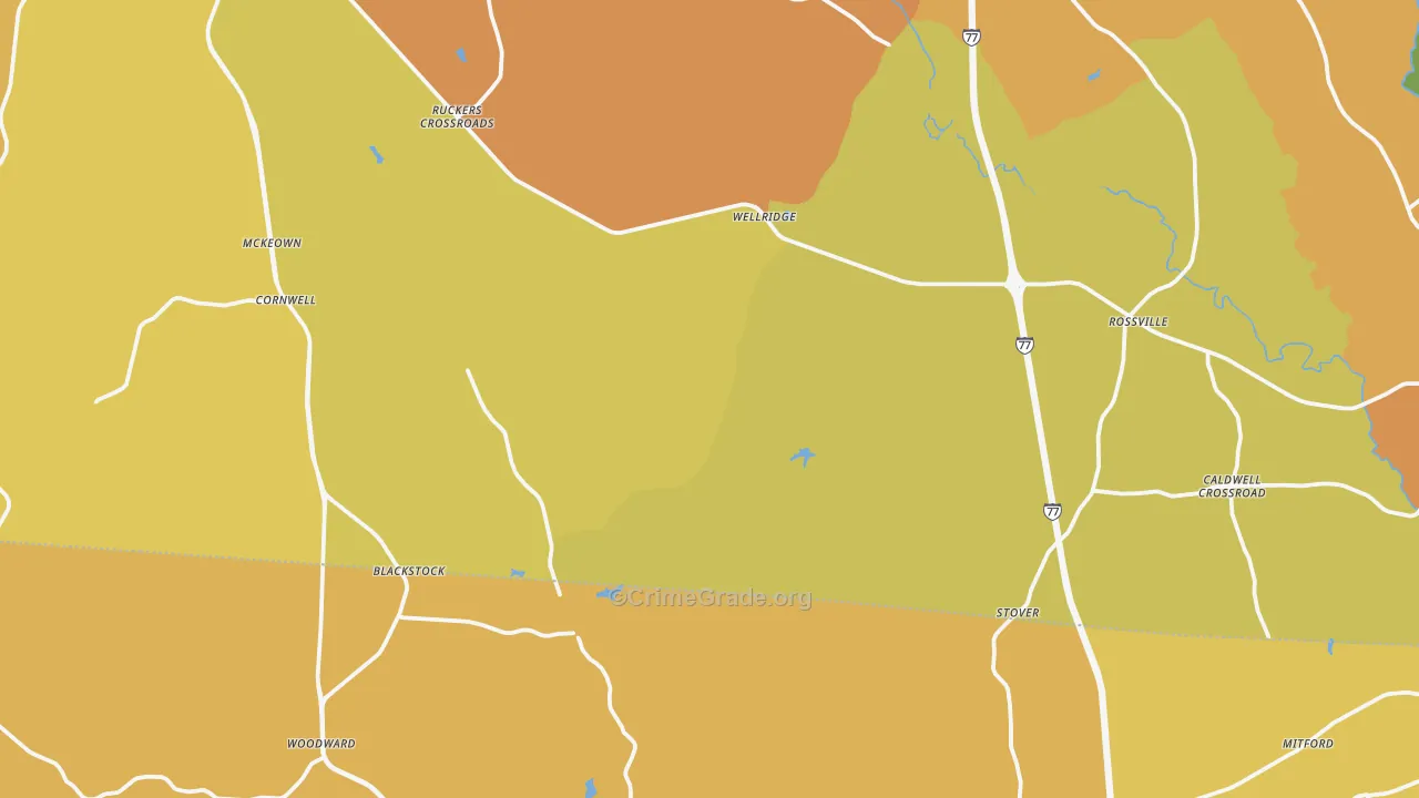 Blackstock, SC Map of Assault Rates