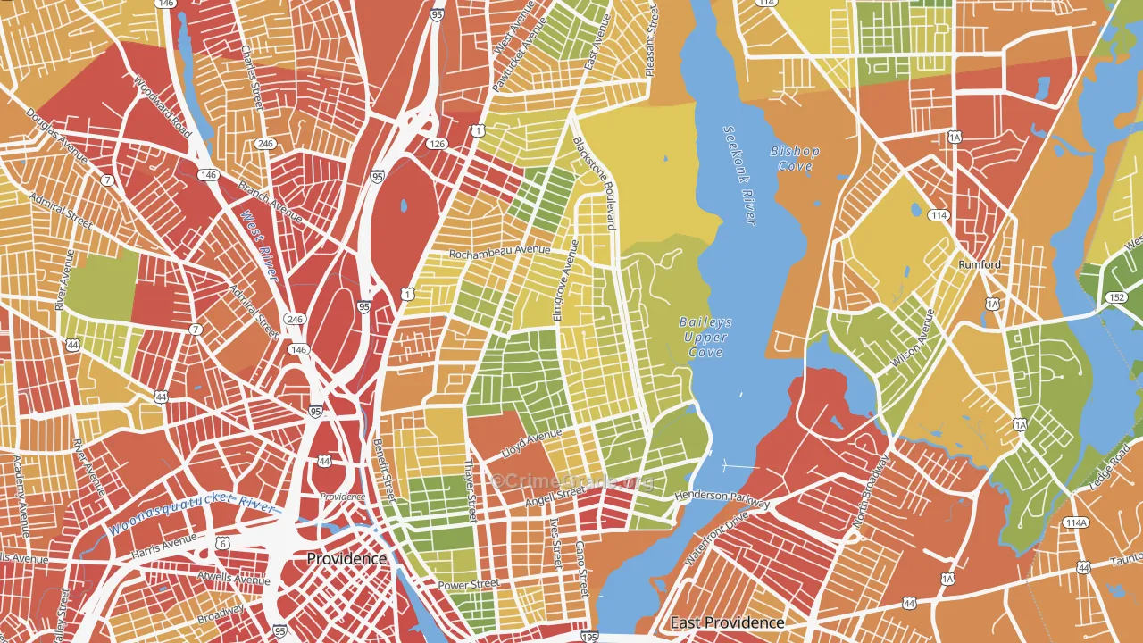 Blackstone, Providence, RI Map of Assault Rates