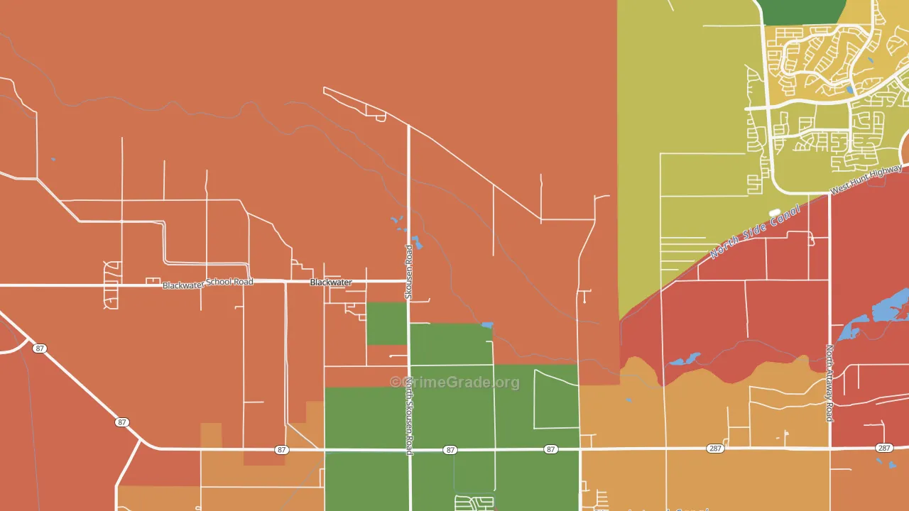 Blackwater, AZ Map of Assault Rates