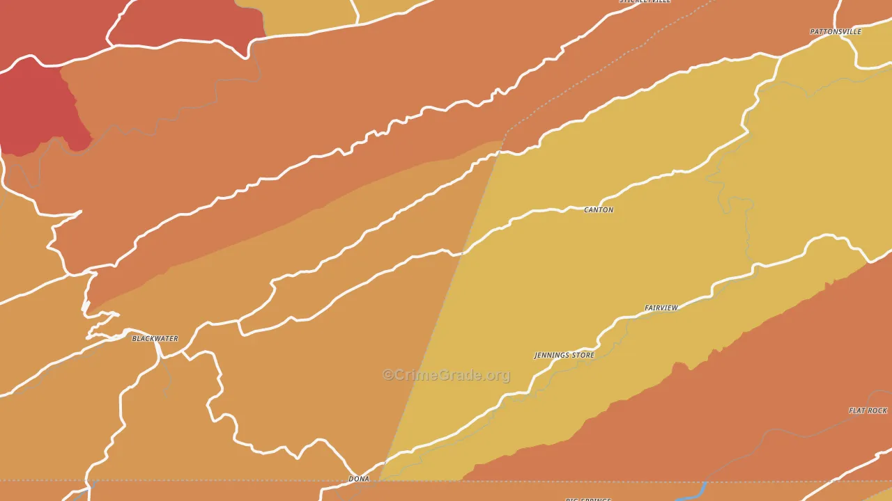 Blackwater, VA Map of Assault Rates