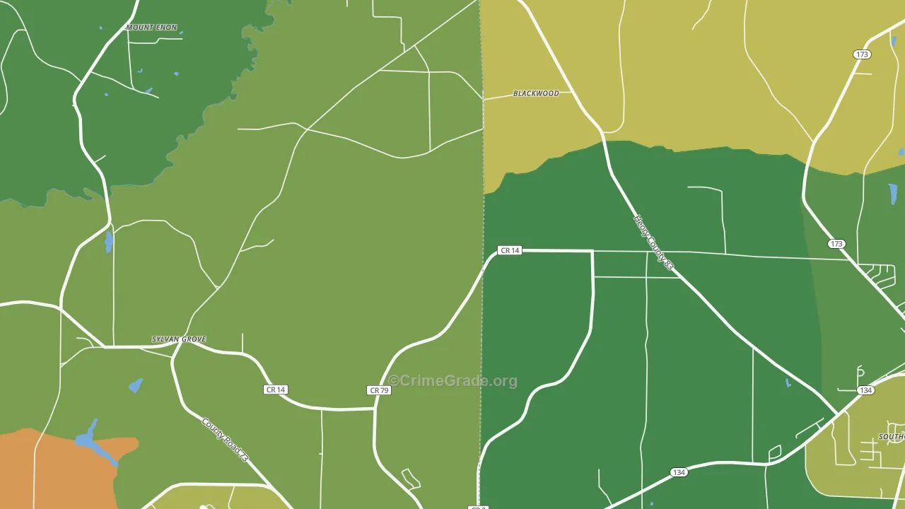 Blackwood, AL Map of Assault Rates