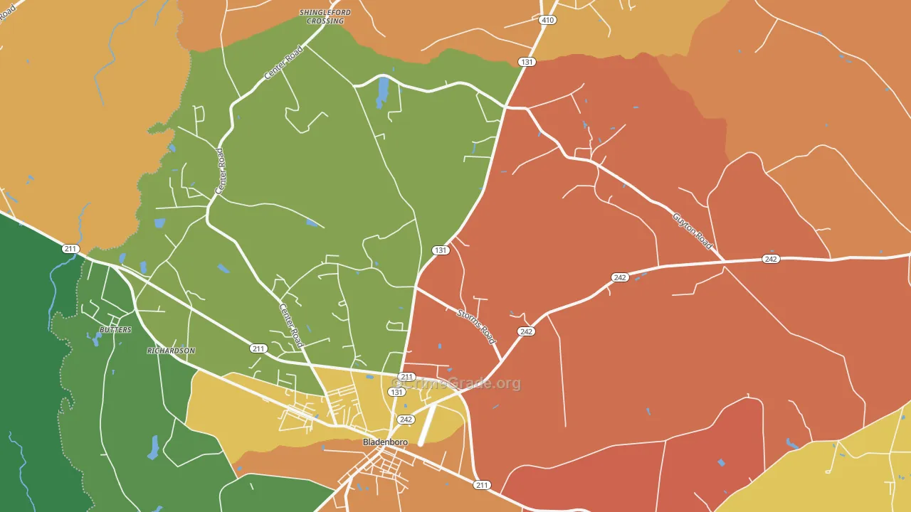 Bladenboro, NC Map of Assault Rates