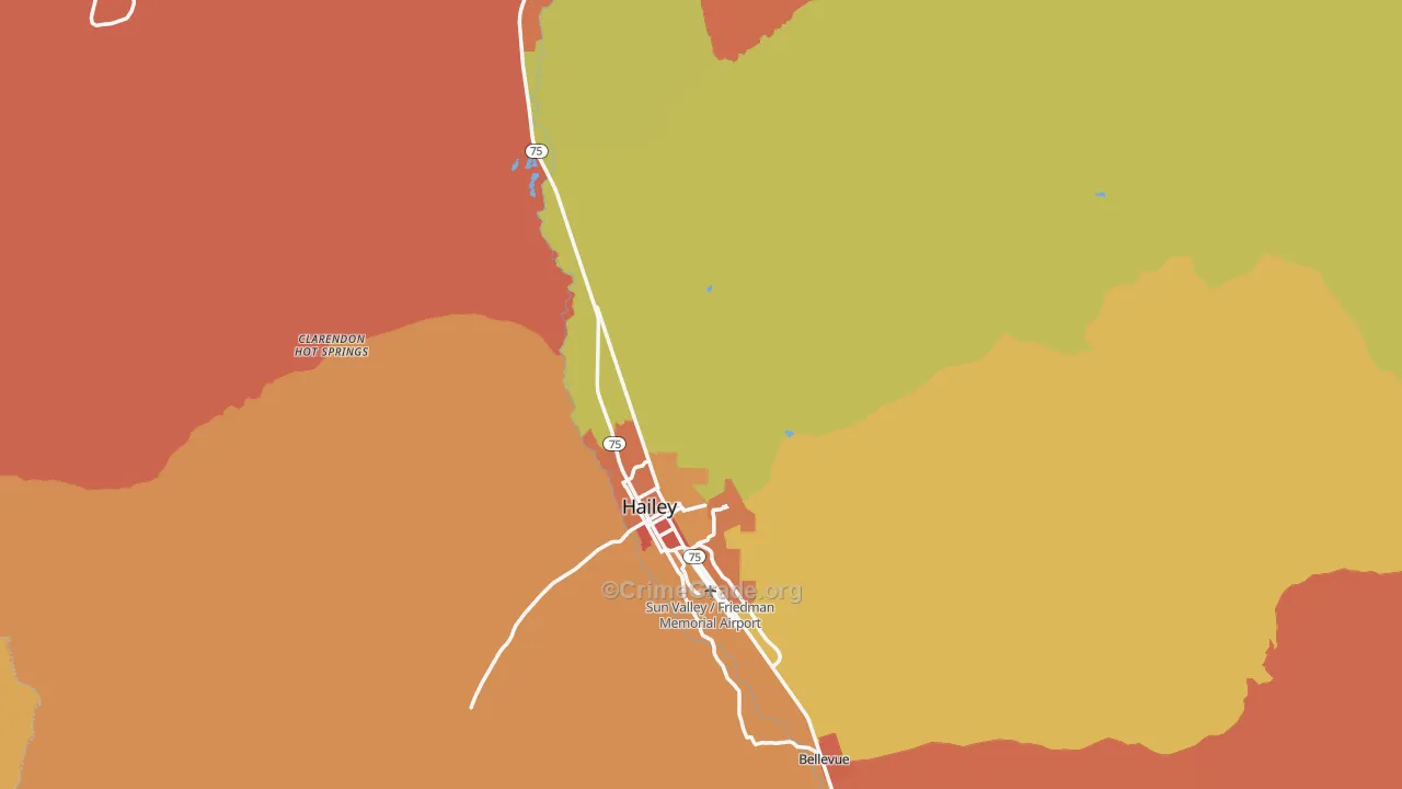 Blaine County, ID Map of Assault Rates