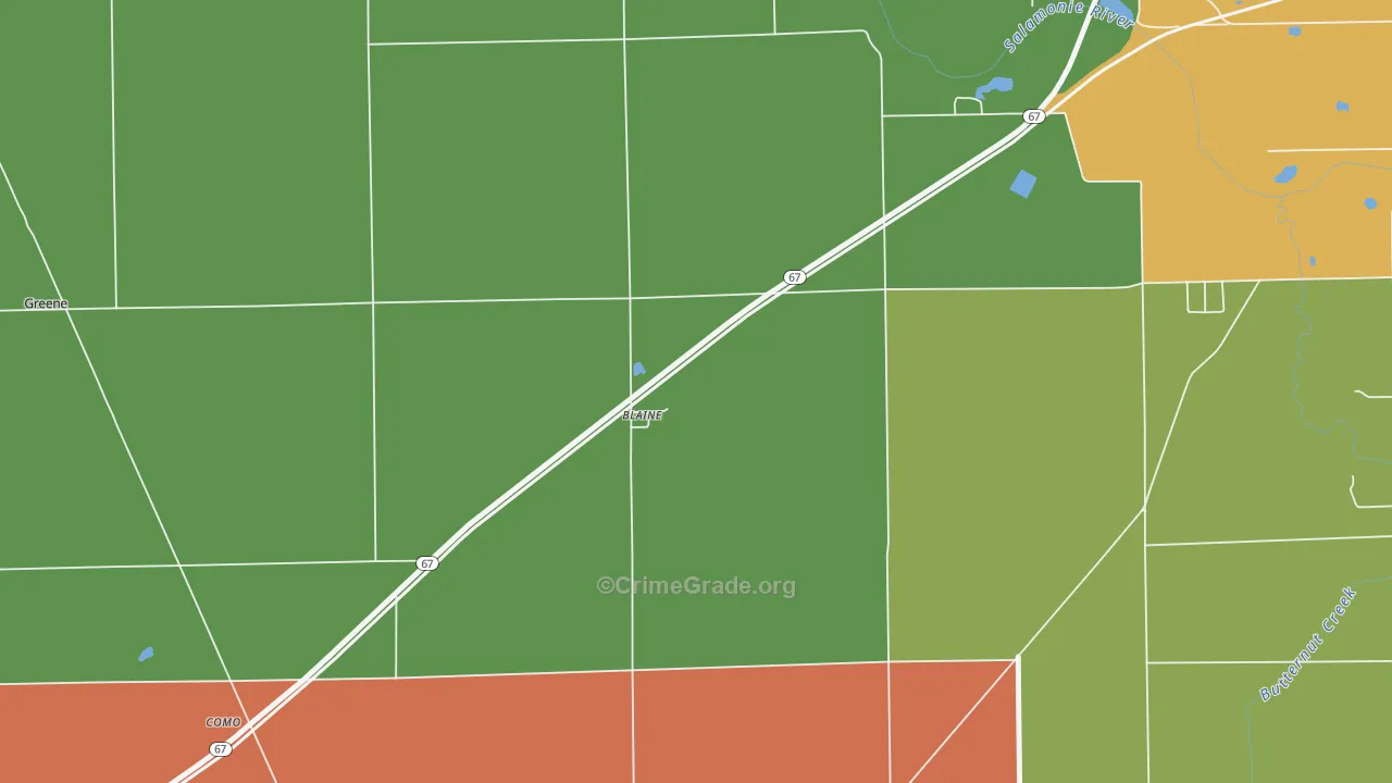 Blaine, IN Map of Assault Rates