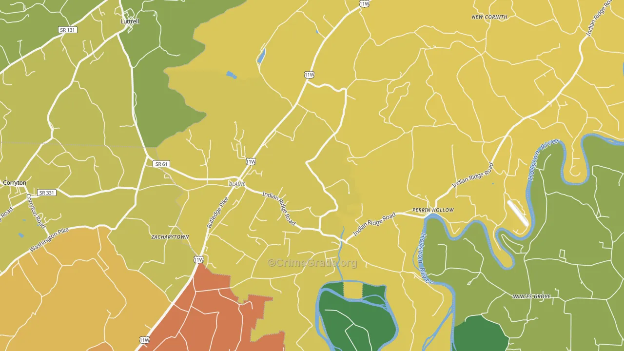 Blaine, TN Map of Assault Rates