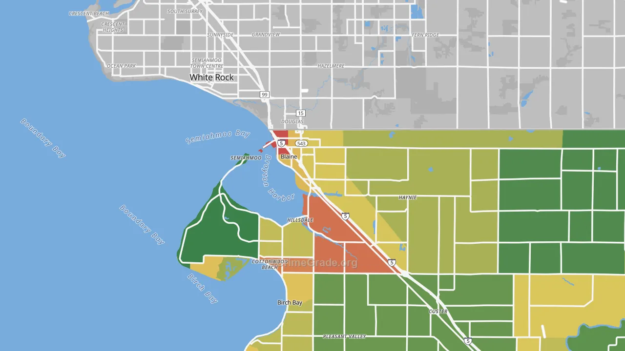 Blaine, WA Map of Assault Rates