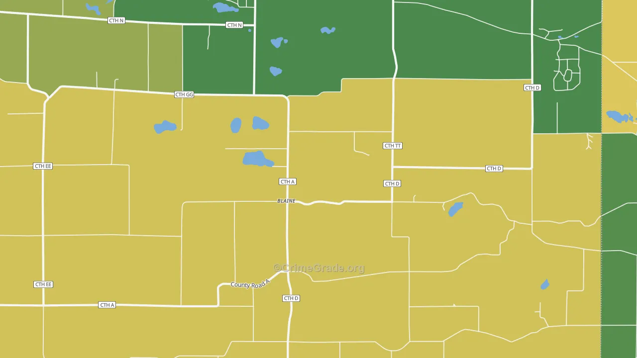 Blaine, WI Map of Assault Rates